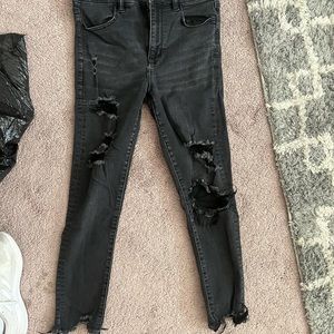 American Eagle Super High Rise Black Skinny Jeans
